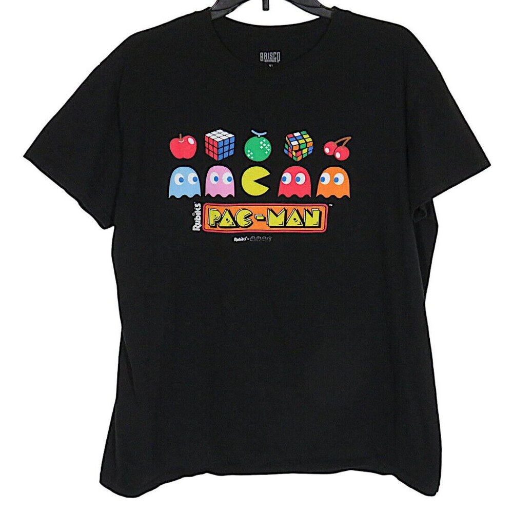 Brisco Brands Rubiks X Pac-Man Cotton Tee Shirt Unisex Adult XL